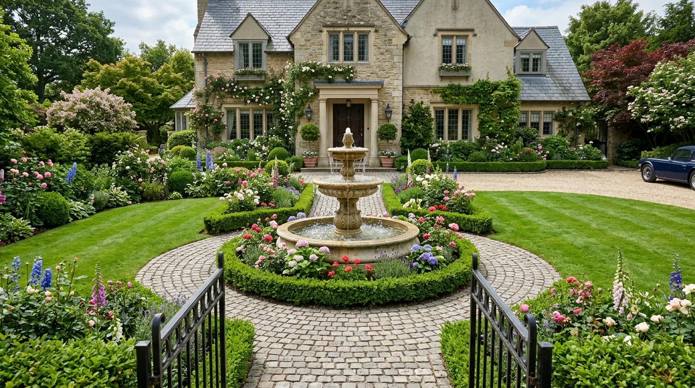 12 Front Yard Landscaping Ideas with Water Fountains